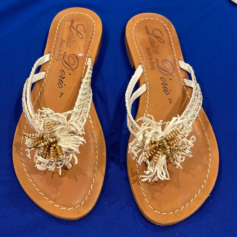 B0645 Luisa D’Orio sandals 2 pairs SZ 7 made in Italy leather